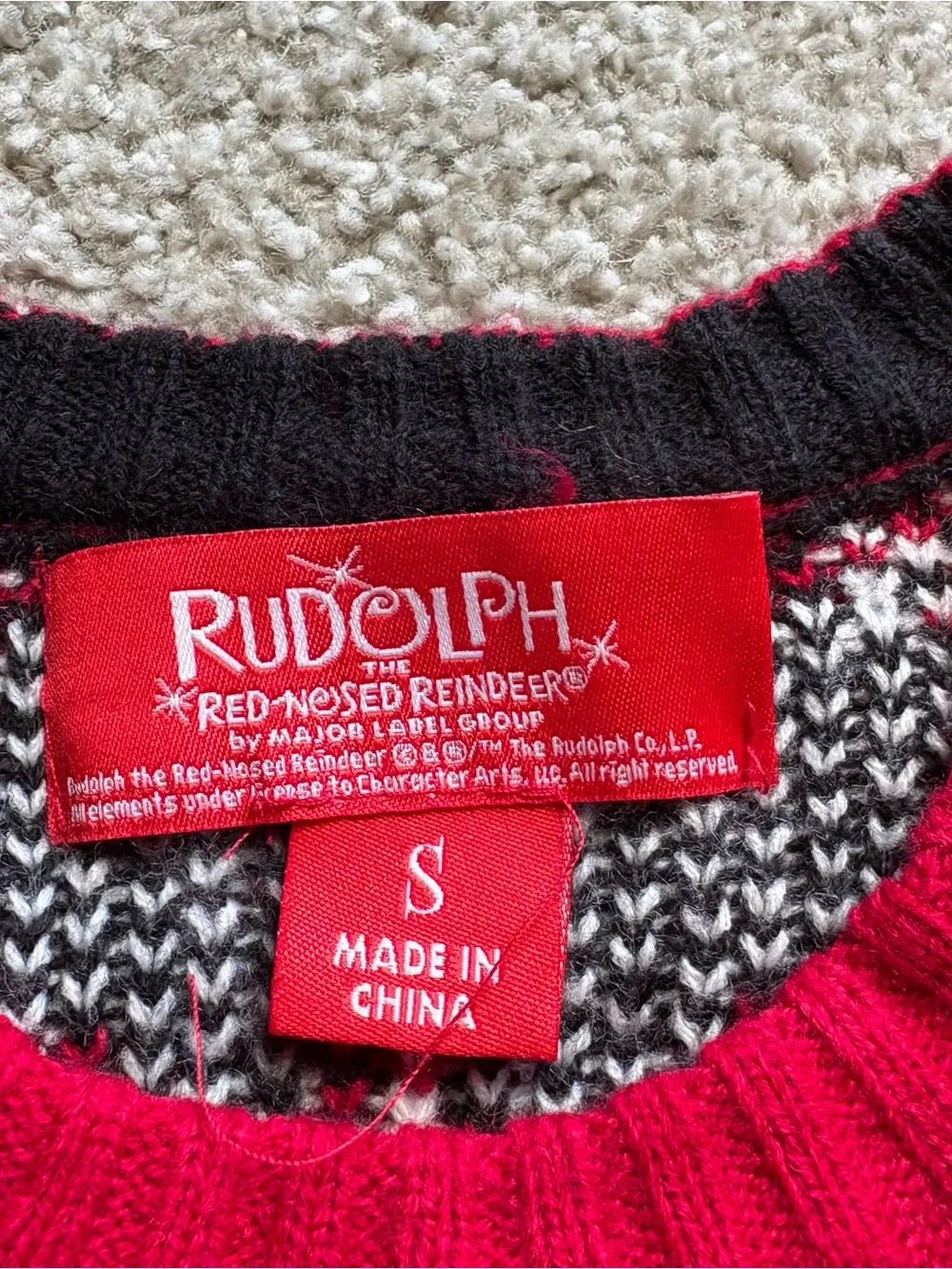 Rudolph Red Nosed Reindeer Red Truck Fair Isle Sweater Small Christmas Ugly